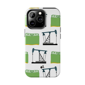 Pumpjack and Money Tough Phone Case (White)