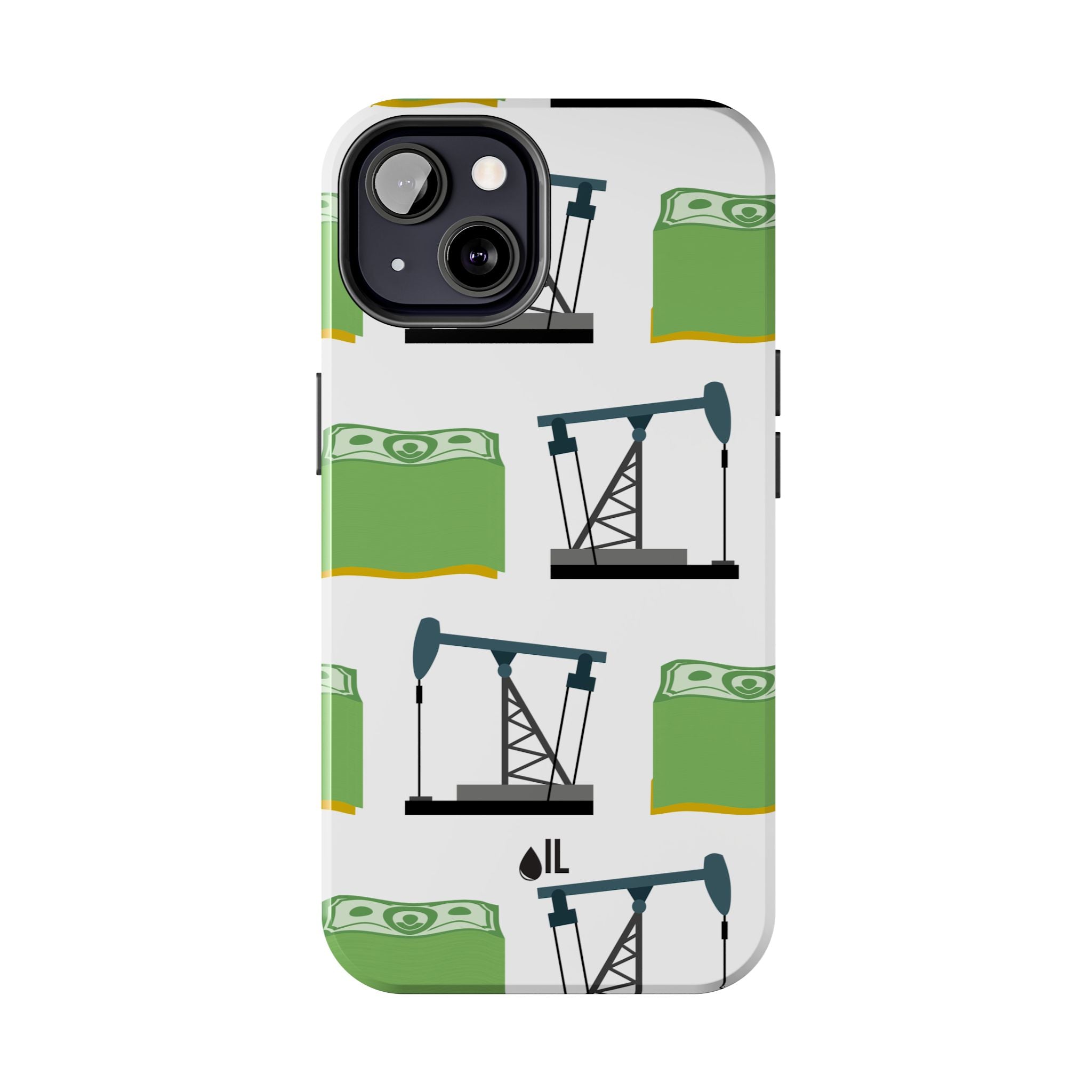 Pumpjack and Money Tough Phone Case (White)