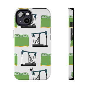 Pumpjack and Money Tough Phone Case (White)