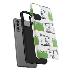 Pumpjack and Money Tough Phone Case (White)