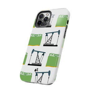 Pumpjack and Money Tough Phone Case (White)