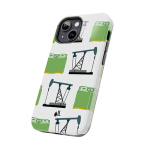 Pumpjack and Money Tough Phone Case (White)