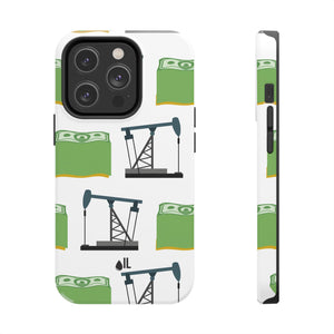 Pumpjack and Money Tough Phone Case (White)