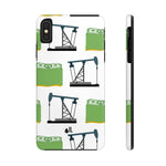 Pumpjack and Money Tough Phone Case (White)