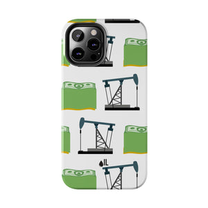 Pumpjack and Money Tough Phone Case (White)