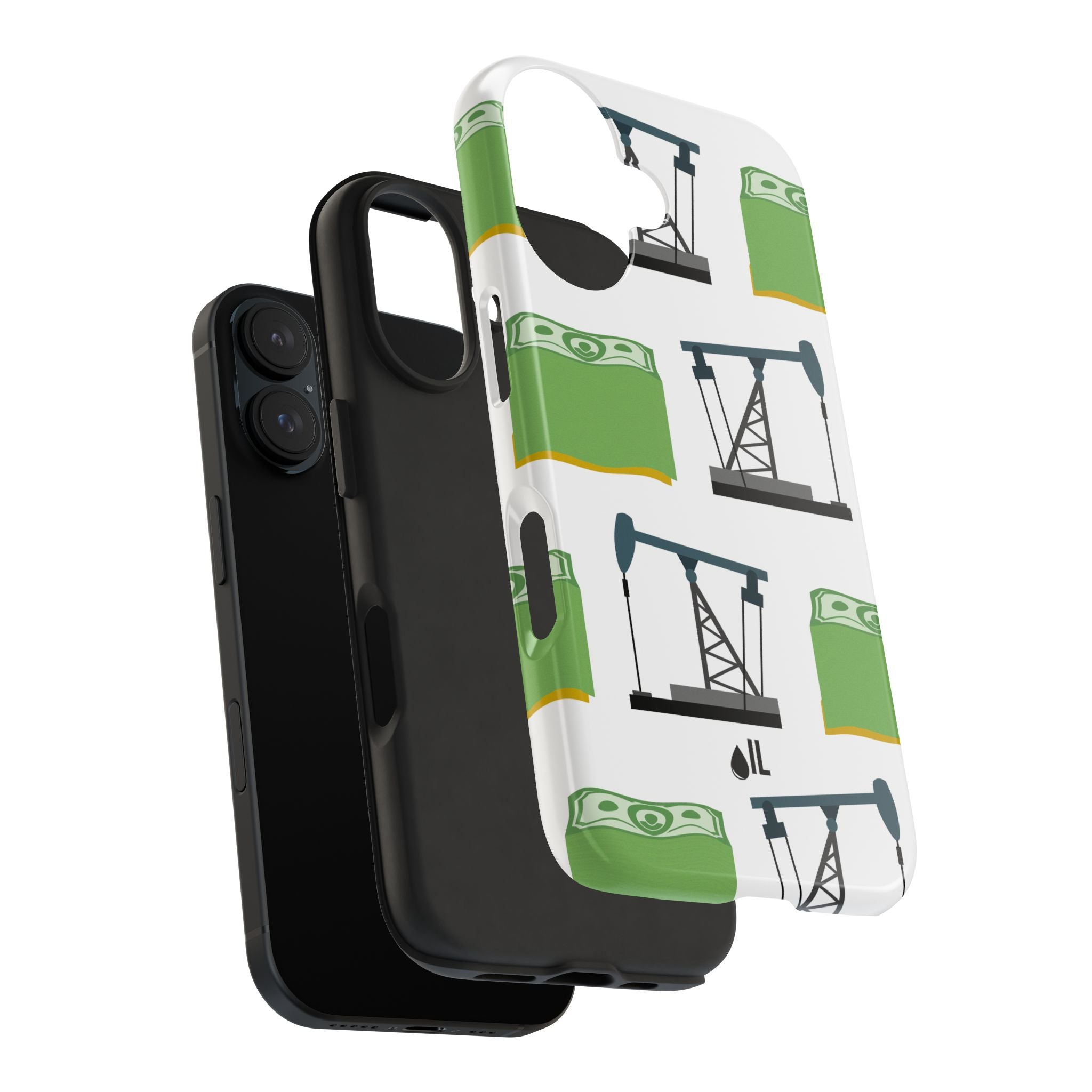 Pumpjack and Money Tough Phone Case (White)