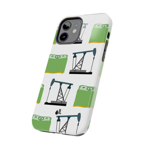 Pumpjack and Money Tough Phone Case (White)