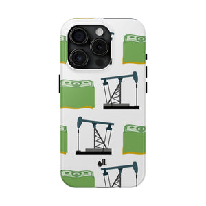 Pumpjack and Money Tough Phone Case (White)