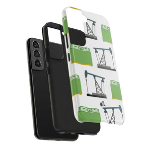 Pumpjack and Money Tough Phone Case (White)