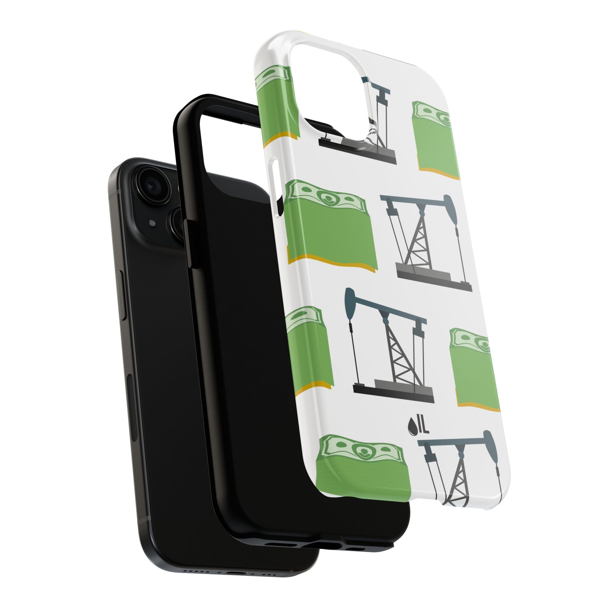 Pumpjack and Money Tough Phone Case (White)