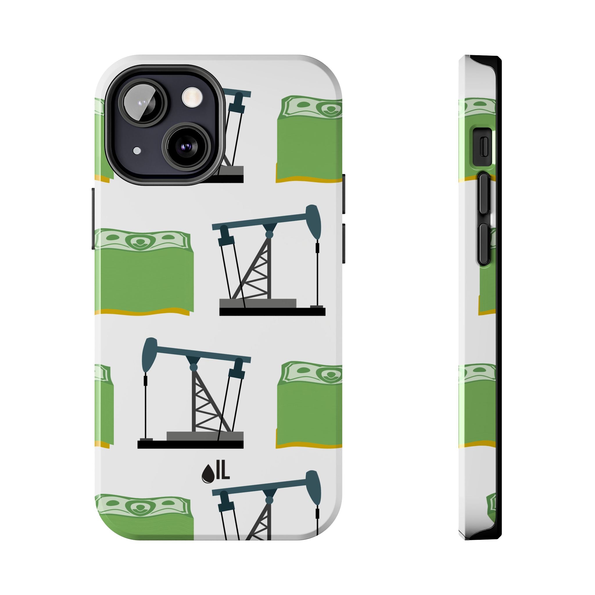 Pumpjack and Money Tough Phone Case (White)