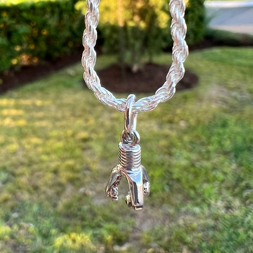 Oilfield Worker Necklace - Handcrafted Sterling Silver Drill Bit Charm