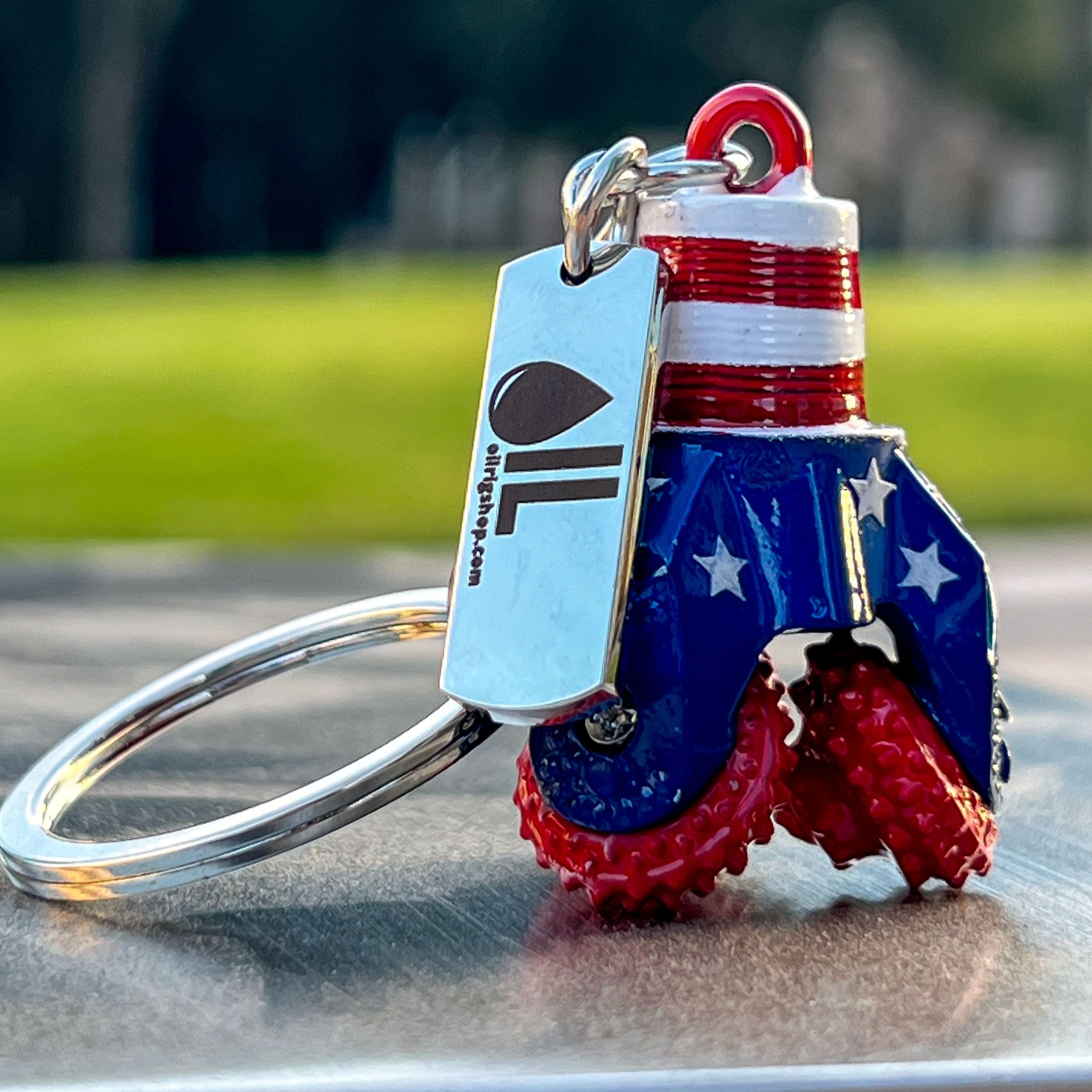 american oilfield drill bit keychain