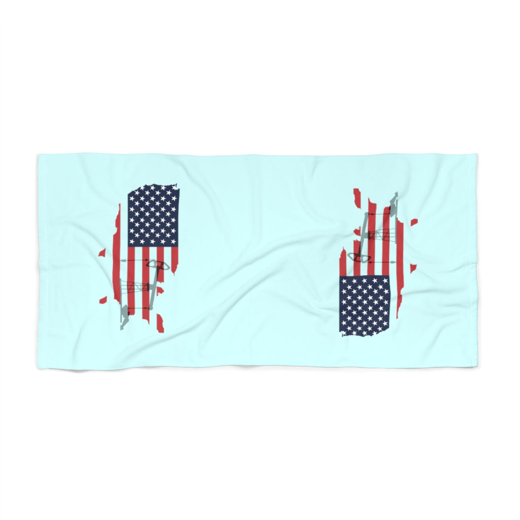 American Oilfield Beach Towel (Light Cyan)